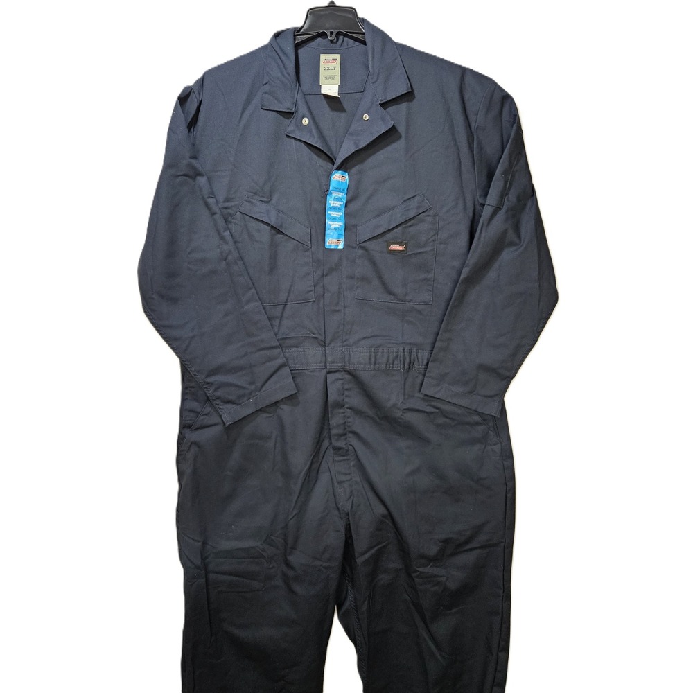 Dickies Men's Temp Control Long Sleeve Flex Coveralls, Navy Blue, 2XL TALL, EUC!